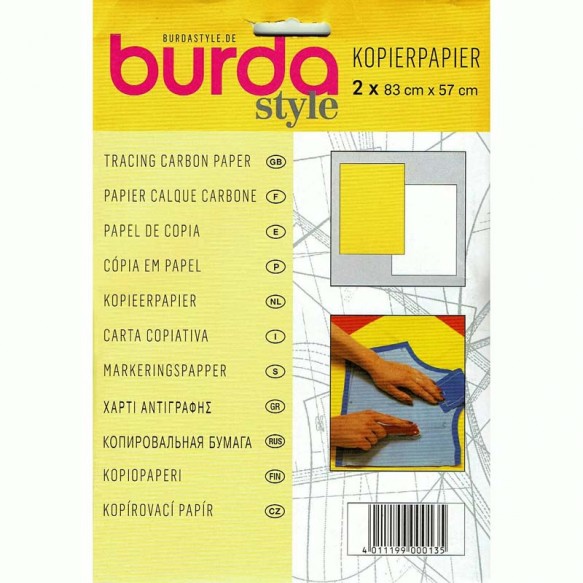 Papel calco burda amarillo - blanco