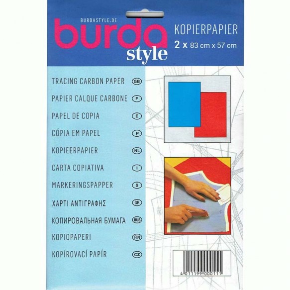 Papel calco burda azul - rojo