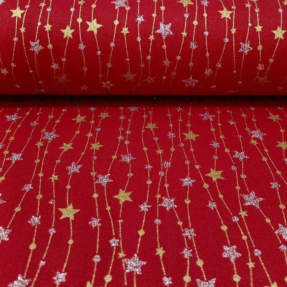 Tela algodón estrella de navidad