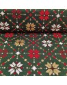 Tela verde algodón motivos de navidad
