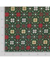 Tela verde algodón motivos de navidad
