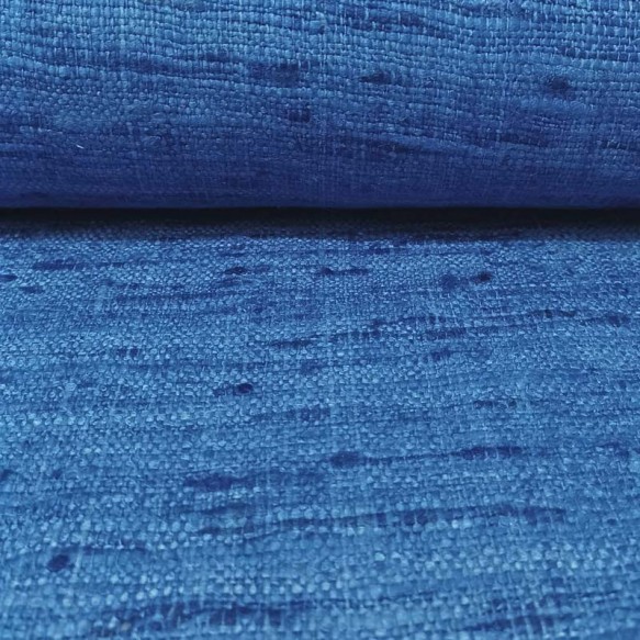Seda Rústica azul índigo 100% natural