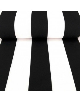 Tela plana strech rayas 5 cm blanco-negro
