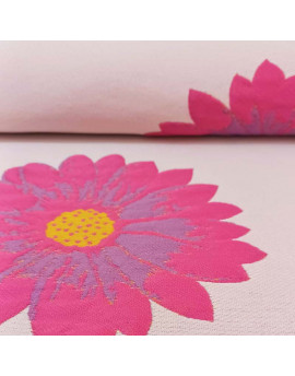 Tela Jacquard flor margarita gervera