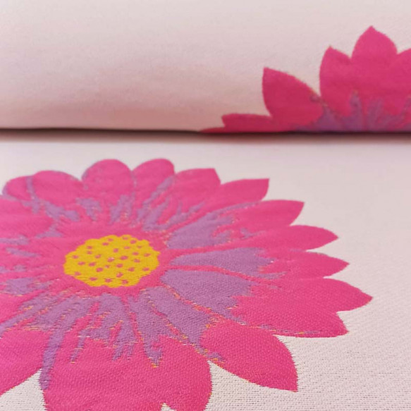 Tela Jacquard flor margarita gervera