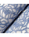 Tela organza bordada azul