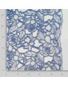 Tela organza bordada azul
