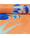 Tela Jacquard estampada hojas azules