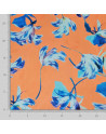 Tela Jacquard estampada hojas azules