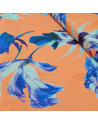 Tela Jacquard estampada hojas azules