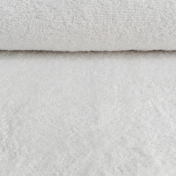 Tela rizo toalla de algodón blanca